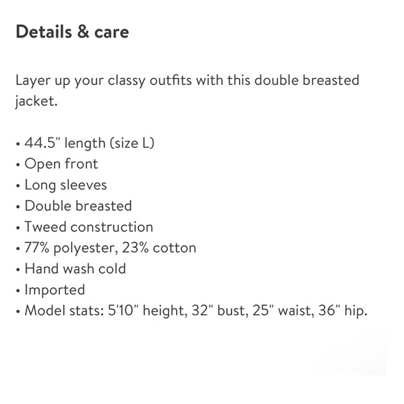 MAX STUDIO Black and White Knit Tweed Double Breasted Jacket M NWT - Picture 16 of 16